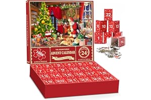 PEIRANUP Advent Calendar 2024 Christmas Jigsaw Puzzle - Santa Claus Prepares Gifts, 1008 Pieces in 24 Boxes, Perfect Countdown to Christmas Activity and Home Decoration