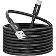 ZHDZSW Extra Long USB C Charger Cable 5M,PS5 Controller Cable,USB Type Braided for Samsung Galaxy S10/S9/S8 Plus,Note 10 9 8,PS5,LG V30 V20 G6 G5,Moto PS5 Controller,box Series etc, Black