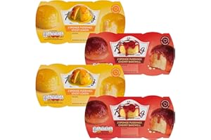 HAMPERLY GIFTS Sponge Pudding Bundle With Kipling Cherry Bakewell Sponge Puddings 2x95g and Zesty Lemon Puddings 2x95g (4 Pack Bundle) kip
