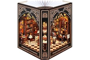 NOOKMASTER Book Nook Kit mit LED-Lichtern | DIY 3D Puzzle Bücherregal Einsatz | Handgemachte Tiny House Decor für Bastler & Home Decor