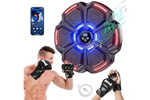 snawowo Music Boxing Machine Adulte - 9 Modes de Vitesse Cible Boxe Mural Musique avec Gants de Boxe - Comptage Intelligent et Bluetooth Musicboxing pour Entraînement à la Maison