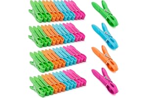 NIEITRK Pince A Linge,Epingle A Linge,Pince Serviette Plage,Pince A Linge Exterieur,Pinces À Linge Extérieur Solides,Plastic Clothes Pegs,Épingles Colorées Pinces Linge Antidérapantes,Clips Sacs Alimentaires