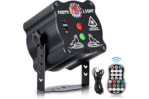 AFDEAL Discolicht Partylicht, RGB-LED-Sound-aktivierte Blitzlichter mit Fernbedienung, Wiederaufladbar Projektor-Blitzlicht, Bühnenlicht für Partys, Weihnachtsdekorationen, Geburtstag, Karaoke