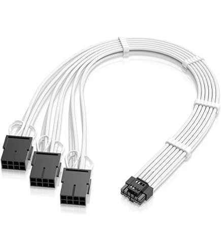 Corsair Cavo PSU PCIe 5.0 12 V HPWR 600 W con manicotto singolo di alta qualità tipo 5 12+4 pin - bianco