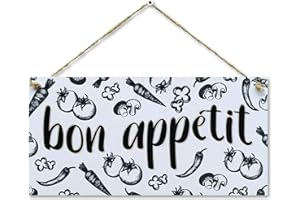 CARISPIBET Bon appétit ! | Enseignes de cuisine décorations pour la maison et plaques d'intérieur décoration de maison décor pour chez vous 15 x 30 cm