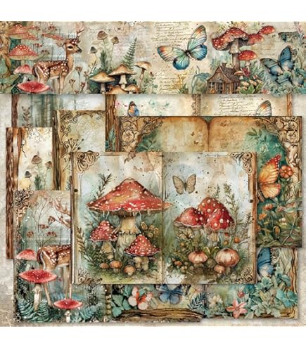 50 Stück Scrapbooking Papier - 25 Vintage Motive 14x10cm Für Junk Journals