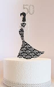 50e Anniversaire Gateau Glamour Lady Dans Une Robe De Dentelle Noire Et Strass Nombre Non Comestible 50 Ans Blk Dentelle Robe Amazon Fr Cuisine Et Maison