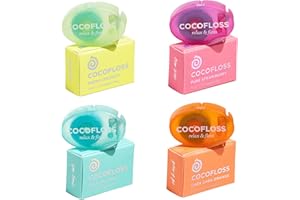 COCOFLOSS Coconut-Oil Infused Woven Dental Floss | Assorted Floss Starter Kit | Dentist Designed | Vegan and Cruelty-Free | 8-Week Supply (7 YDs x 4 Units)