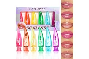 Mrettick Aloe Vera Lip Gloss, Long Lasting Nutritious Lip Balm Moisturizing Aloe Vera Lip Oil for Lip Treatment and Dry Lips, Color Changing Lipstick Tinted Lip Balm Set (B)