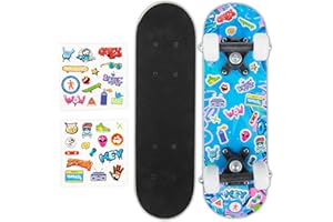 abeec Monopatín para niños de 17 pulgadas, decora tu propia tabla de skate para principiantes, monopatín para niños a partir de 5 años, monopatín pequeño para niños, incluye calcomanías
