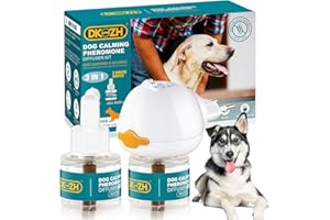 DKundZH 3 in1 Calmante per Cani Diffusore Feromoni per Cani Calmante Tranquillit Kit per Cani Iperattivi, Ansiosi, Rilassamento per Cani Momenti Stressanti (1 Diffusore + 2 Ricaricha 48ml)