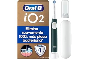 Oral-B iO 2 Cepillo de Dientes Eléctrico Verde Bosque, 1 Cabezal, 1 Estuche De Viaje, 1 Soporte de Recambios de Viaje, 3 Modo