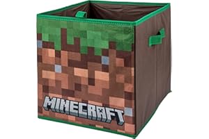 HOX Minecraft Collapsible Storage Boxes with Handles Durable Fabric Foldable Toys Storage Cubes | Compatible Ikea Kallax Furniture | Perfect For Organising Kids Room & Playroom