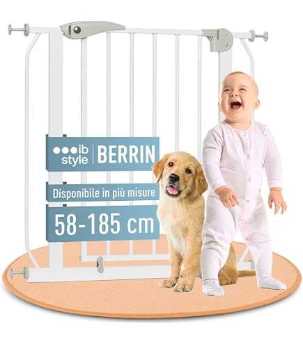 Baoblaze Cancello Recinzione Espandibile Per Cuccioli – Montaggio A Pressione, Portatile, Altezza 42 Cm, Bianco