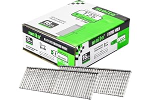 meite T25 16 Gauge Finish Nails, 25 mm 16GA Straight Finish Nails Galvanized Finishing Nail for Nailer Guns - Ideal for Woodworking, Upholstery, and Framing Projects (2,500 Counts)