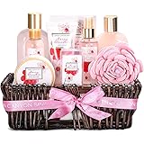 Green Canyon Spa Bath Gift Set for Her Birthday Gift Sets 10 Pcs Cherry Blossom Essential Oil Spa Gift Sets with Handmade Wea