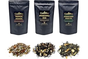Exotic Tea Selection, 3 Loose Leaf Teas, Camellios (3 Flavours, 100g Each)