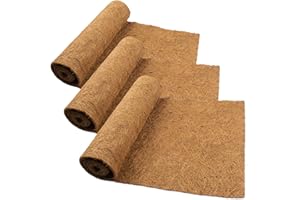 Fengaim Kokosmatte Garten Pflanzmatte, 100% Bio Coco Liner Mulch für Pflanzen, Pflanzenschutz Winter, Winterschutz für Kübelpflanzen, Unkrautbekämpfung Stoffmatte Kokos Teppich (3 Packs 100 * 30cm)
