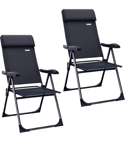 AKTIVE Klappstuhl Mit 5 Positionen – Hohe Rückenlehne, Gepolstertes Kissen, Kippschutz, Max. 110 Kg (44x55x101 Cm)