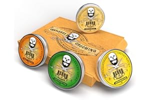 THE BEARD AND THE WONDERFUL Premium Beard Balms for Men Set of 4-30ml each | Beard Balm with Leave In Conditioner | Beard Moisturizer for Men Promotes Beard Growth, Natural Ingredients | Four Different Scents (4 Tins)