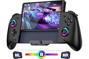 CoguyTech Bluetooth-Controller für Switch/Switch OLED, großes Handheld Switch Joypad mit Makroprogrammierung und RGB Lichteffekte mit 1000 mAh für maximales Spielerlebnis