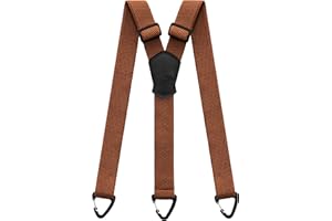 Kohentact Bretelles pour Hommes Extra Résistantes – 3,8 cm de Largeur, Portables Sous les Vêtements, 3 Passants à Boutons-Pression, Idéales pour Pantalons de Travail, Ski et Salopettes