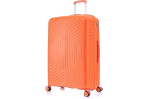 DK Luggage 28" Large Hard Shell Polypropylene PP Suitcase 4 Wheel Spinner Luggage PP20 Orange