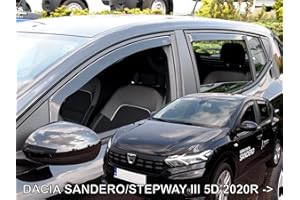 ‎J&J AUTOMOTIVE J&J AUTOMOTIVE | Windabweiser Passend Für Sandero/Stepway ab 2021, Heko Regenabweiser, Getönt, Set 4-Teilig, Vorne, Hinten, Aerodynamisch