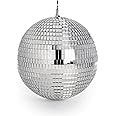 Mirror Disco Ball 30cm | Silver Glitter Ball | Hanging Disco Light | Kids Parties & Gatherings | Lightweight Mirror Decoration | Weddings, Ballroom Dancing, Bars | Pukkr