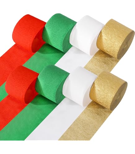Papier Crépon 6 Rouleaux – 150 M Total, Rose Et Vert, Pour Décorations Fête, Mariage, Anniversaire - 7