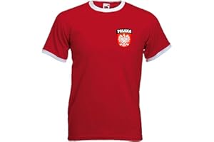 INVICTA SCREEN PRINTERS Poland Polska Polish Crest Football Soccer National Team Retro T-Shirt Jersey