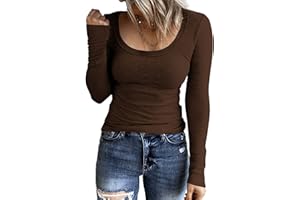TrendiMax Womens Long Sleeve Knitted Tops Ladies Crew Neck Fitted Tunic T Shirts