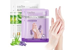 YAGASPANTERY 4 Paar Handpflege Handmaske, Pflegende Spendet Feuchtigkeit Hand Mask, Handpflege Handschuhe, Für Cracked Trockene Alternde Frauen und Männer Geschmeidig und Pflegt Sie（2 Lavendel & 2 aloe vera）