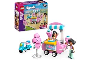 LEGO Friends Bancarella di Zucchero Filato e Scooter, Giochi di Ruolo Creativi per Bambine da 6 Anni con Mini Bamboline di Liann e Jamila, Veicolo, Carrello con Ruote e Cibo Giocattolo 42643