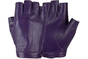 GSG SINCE 1998 GSG Fingerlose Lederhandschuhe Damen aus echtem Leder Ungefütterte Halbfinger-Fahrhandschuhe aus Schaffell W200103