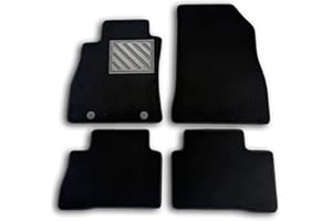 MTC AUTOMOTIVE Fußmatten für Nissan Juke I 2010-2019, passgenau, rutschfest, verstärkter Fersenpolster aus Gummi, Befestigungsknöpfe, schwarz