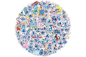 Hilloly Pegatinas de la Stitch, 100 PCS Stitch Pegatinas Pegatina Stitch de Lindos Stitch de Vinilo para Botella de Agua para Ordenador Portátil Botella