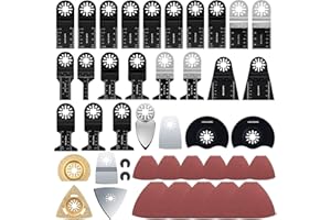 MEFF-MLUK Multitool Sägeblätter Set, 131 tlg Sägeblätter Kit Klingen Multitool Holzsägeblätter Oszillierwerkzeug-Zubehör für Milwaukee, Dewalt, Bosch, Makita, Dremel usw. Ungeeignet Bosch/Makita/Fein Starlock.
