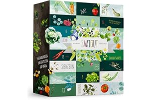 BOXILAND® Fröer Adventskalender 2026 med 24 grönsaker örter frukt blommor | 24 sorters frön för grönsaker, örter, frukt & blommor – presenten för hobbyodlare med vårförväntan