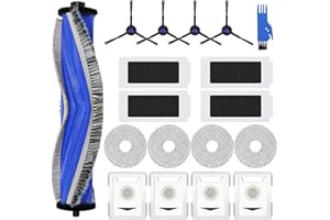 SPOFAN T30 Accessoires de rechange pour ECOVACS DEEBOT T30 PRO OMNI / T30 OMNI Aspirateur Robot, 1 Brosse Principale, 4 Filtres, 4 Brosses Latérales, 4 Serpillières, 4 Sacs à Poussière Antibactériens