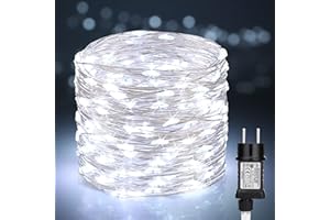 PhilzOps Guirlande Lumineuse Noël avec Prise, 20M 200 LED Extérieure Blanc Froid 8 Modes Guirlandes Argent Fil Étanche LED Lumières Intérieur pour Chambre Mariage Anniversaire Fête Jardin Décoration