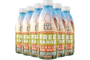 Eazy Egg Free Range Egg Whites Liquid 6 x 1L | Made in the UK from Eggs Free Range | Ambient Storage & 6 Month Shelf Life | For Baking, Shakes, Omelettes & Cocktails