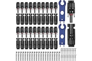 HOVIN Solarstecker 20 Paar,IP67 Wasserdicht Männlich/Weiblich PV Stecker für Solarkabel 4mm²-6mm²,Photovoltaik Stecker mit Schraubenschlüssel