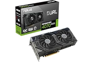 ASUS Dual NVIDIA GeForce RTX 4070 Super OC Edition – Carte Graphique (12GB GDDR6X, PCIe 4.0, DLSS 3, HDMI 2.1, DisplayPort 1.4a, 2.56-Slot, Ventilateurs axiaux, Technologie Auto-Extreme)