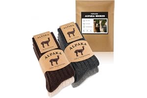 FORVEVO 4 par vinter alpacka ullstrumpor, varma tjocka stickade herrstrumpor