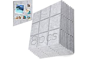 Ziamzra 8 Piezas Corcho Pared Autoadhesivo 30x30 cm Tableros de Fieltro Gris Tablones de Corcho Autoadhesivos Tablero de Corcho Fieltro para Fotos Notas Oficina Decoración de Pared Colorida