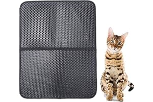 FXxswey Cat Litter Pad, Doble Capa Impermeable Alfombrilla Gato con, para Proteger el Suelo y la Alfombra (55 * 70cm)