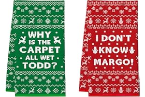 Homythe National Lampoons Christmas Vacation Decorations, 2Pcs Funny Holiday Kitchen Towels, Griswold Family Cousin Eddie Christmas Vacation Merchandise Gifts, Xmas Home Bathroom Decor