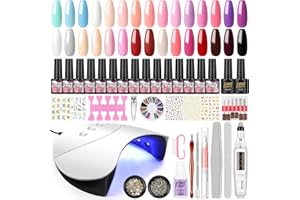 PEACECOLOR 30 Colors Gel Vernis à ongles Kit avec 36W LED Lampe à ongles, Base et Top Coat, ponceuse pour ongles Outils de manucure Cadeau pour les femmes