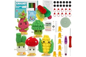 MENIBBLER 8 Pcs Beginners Crochet Kit, Crochet Kits for Beginners,Animals Crochet Kit,Crochet Set Include Various Accessories with Instructions and Video Tutorials for Starters Adult Kids (5 Pcs)
